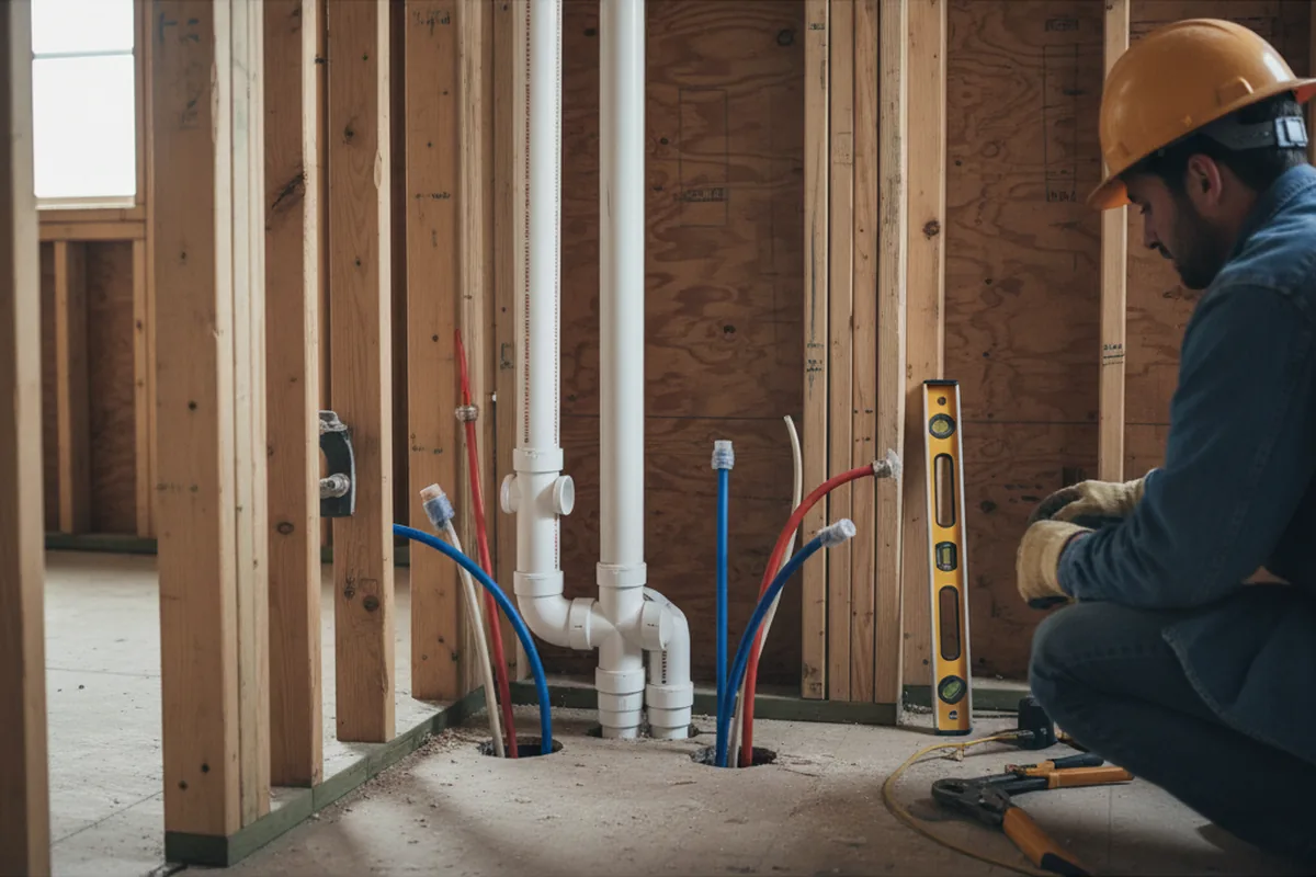 Drain and supply rough-in during Toilet Repair and Installation in Roosevelt